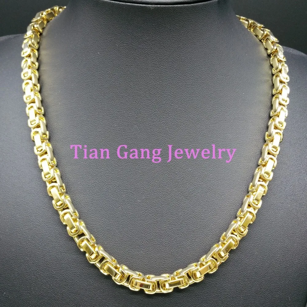 7-40 &quotКрутые тяжелые Ювелирные изделия 316L нержавеющая сталь 8 мм золотой тон