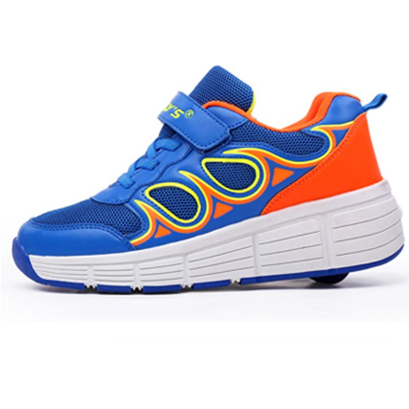 New Boys Girls Led Light Breathale Mesh Sneakers Children Shoes Roller Skate One Wheels Shoe Flats Heels Kids Size 29-43 | Детская
