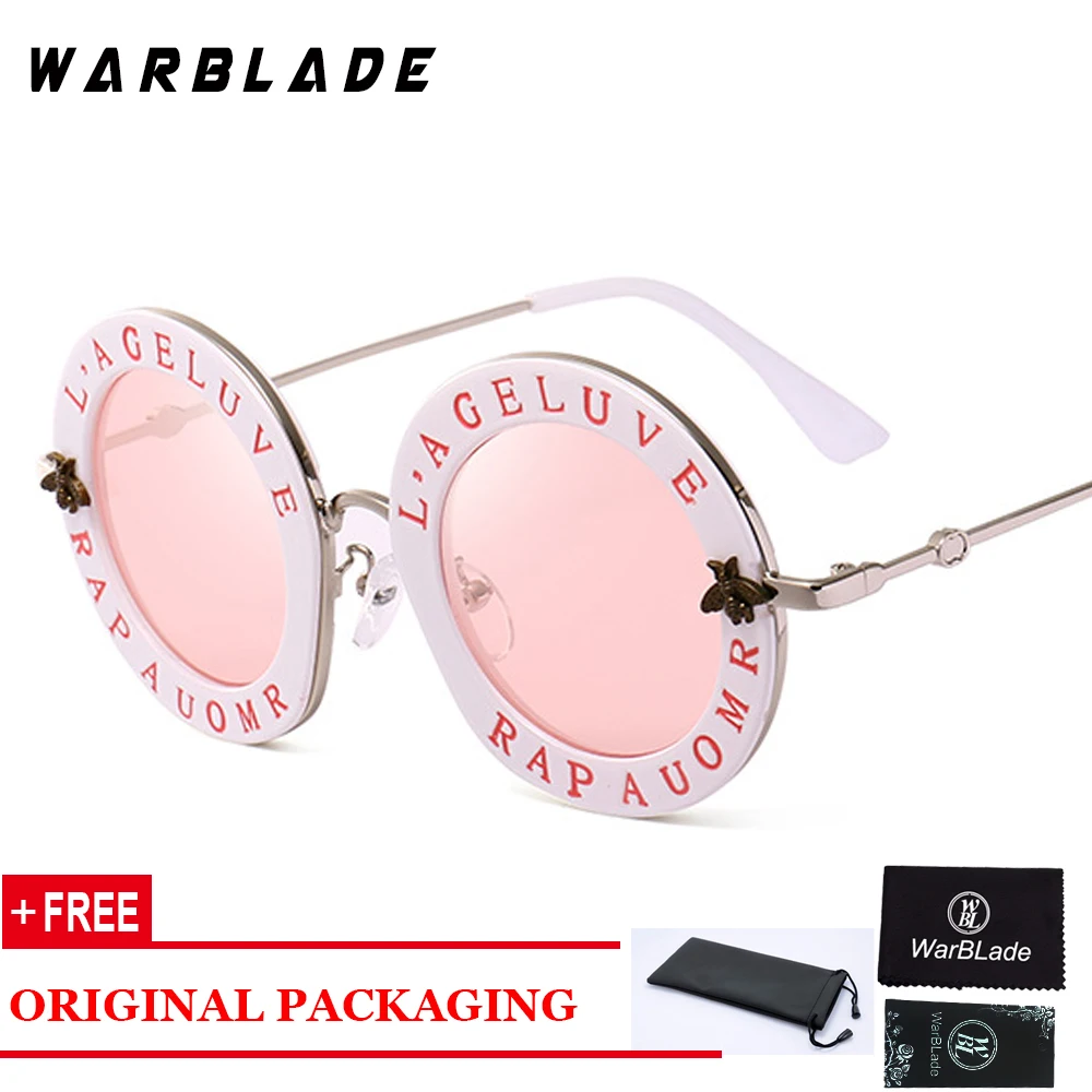 Женские и мужские круглые солнцезащитные очки WarBLade брендовые с буквенным