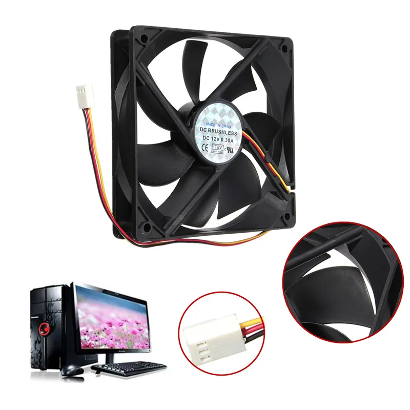 Вентилятор для охлаждения ЦП 120x120x25 мм 12 В 3 контакта|heat sink|small cooling fancomputer cpu cooler |