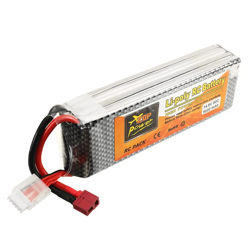 ZOP Мощность 14 8 V 5000 мА/ч 50C 4S литий Перезаряжаемые Lipo Батарея T разъем для модели RC