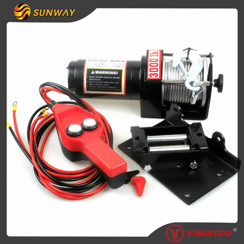 SUNWAY части 3000 фунтов электрическая лебедка для Polaris Yamaha Suzuki 300-1000cc ATV UTV XUV велосипед