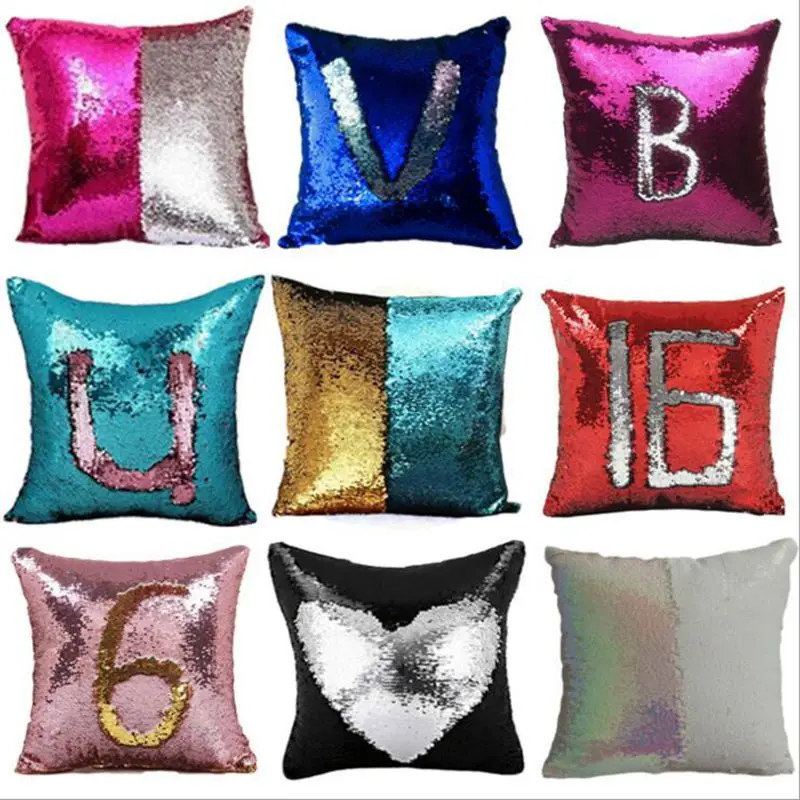 40*40cm DIY Mermaid Sequin Pillow cover Magical deccorative comfortable Pillowcase for drop shipping | Дом и сад
