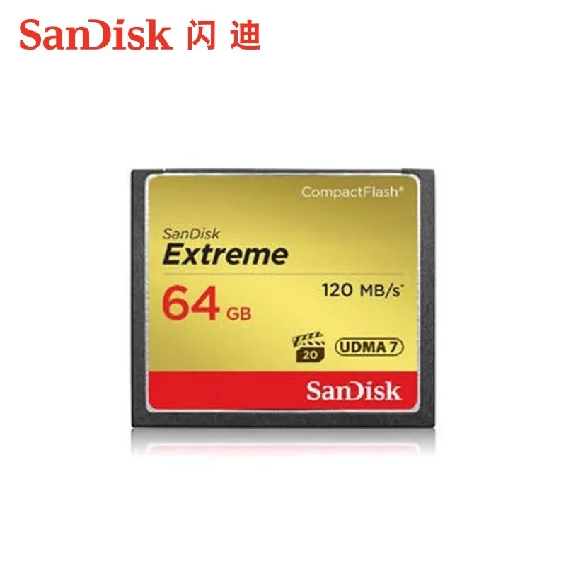 Sandisk Экстрим Compact Flash Камера цифровой карты памяти 32 ГБ 64 128 до 120 МБ узнать Скорость