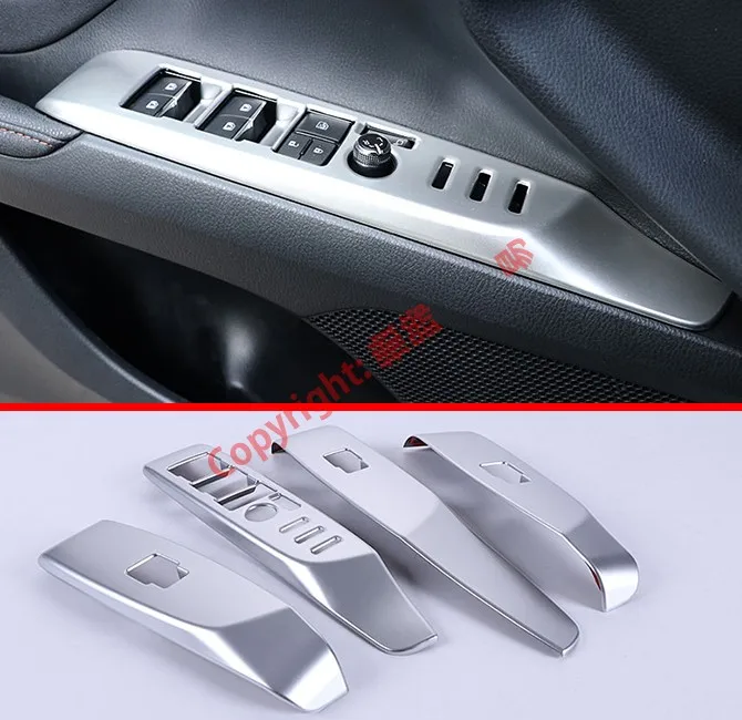 

ABS Pearl Chrome Interior Door Window Buttons Cover Trim For Toyota Camry MK8 2018 2019