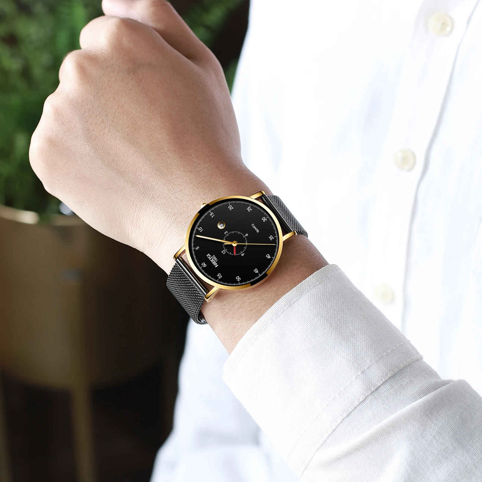 Часы наручные NIBOSI Мужские кварцевые брендовые Роскошные водонепроницаемые