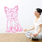 Наклейка на стену с изображением собаки, сидя, йоркширского терьера, собаки