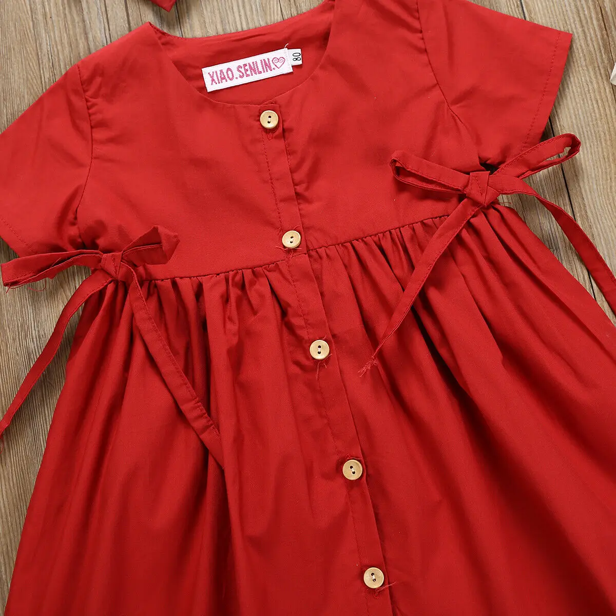 Toddler Baby Girl Red Button Princess Party Pageant Dress Outfit Sundress 1-6Y | Детская одежда и обувь