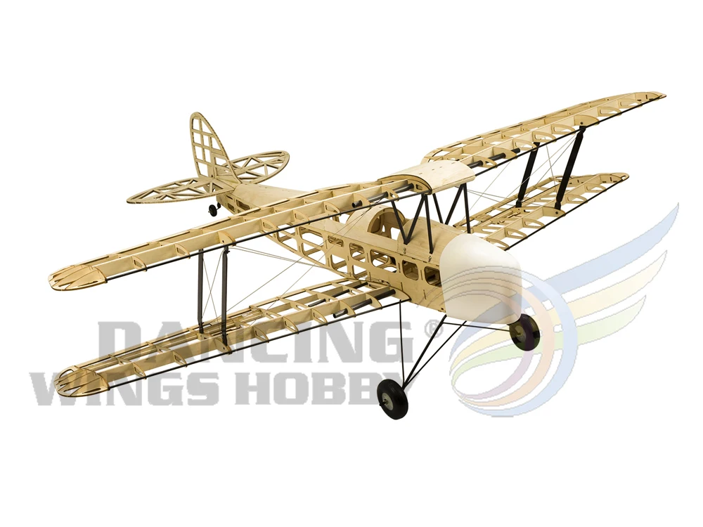 Радиоуправляемый самолет DH82a Tiger Moth Biplane 1 4 M Лазерная резка Balsa деревянная модель