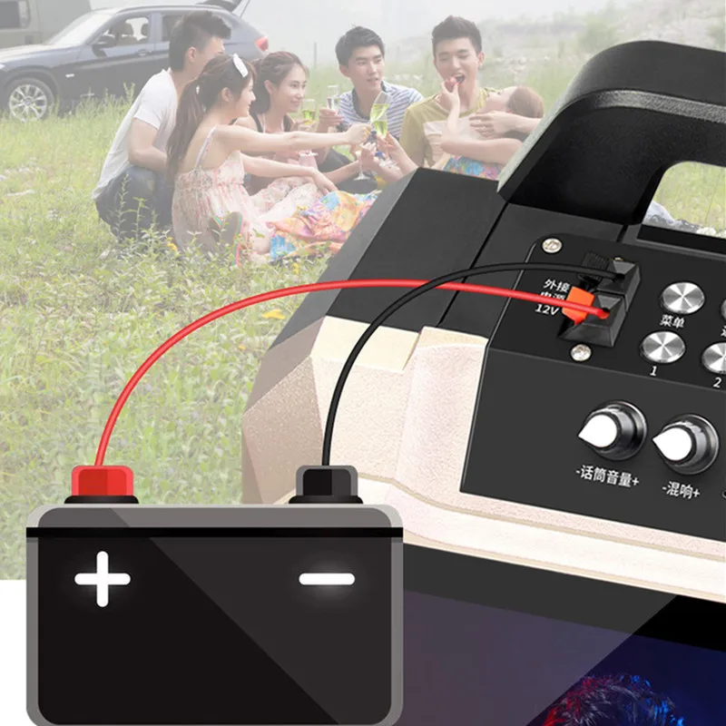 Bluetooth телефон синхронизация аудио WiFi видео плеер портативный караоке mp3-плееры Портативный тяга открытый динамик Стерео FM сабвуфер
