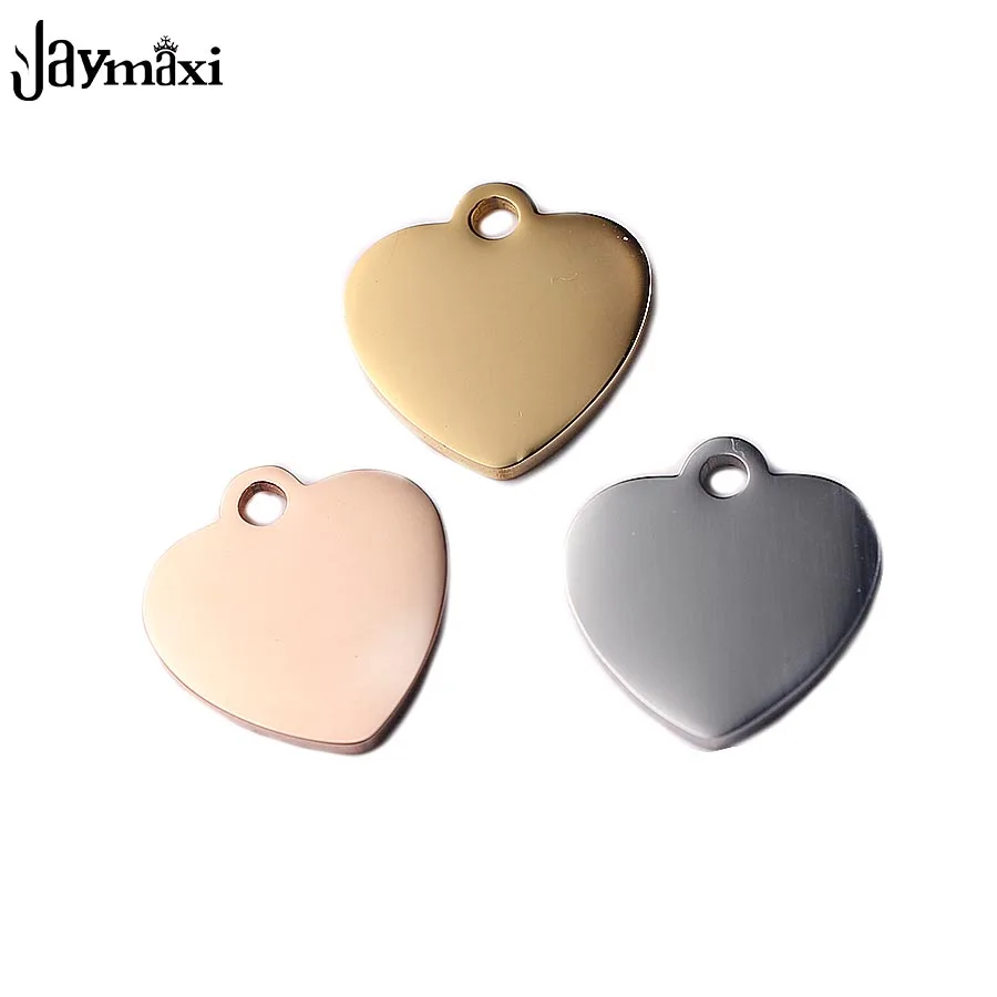 

Jaymaxi Love Heart Charm Stamping Blanks Tags Pendant Mirror Polished Stainless Steel Jewelry For Women DIY 17*16mm 20piece/lot