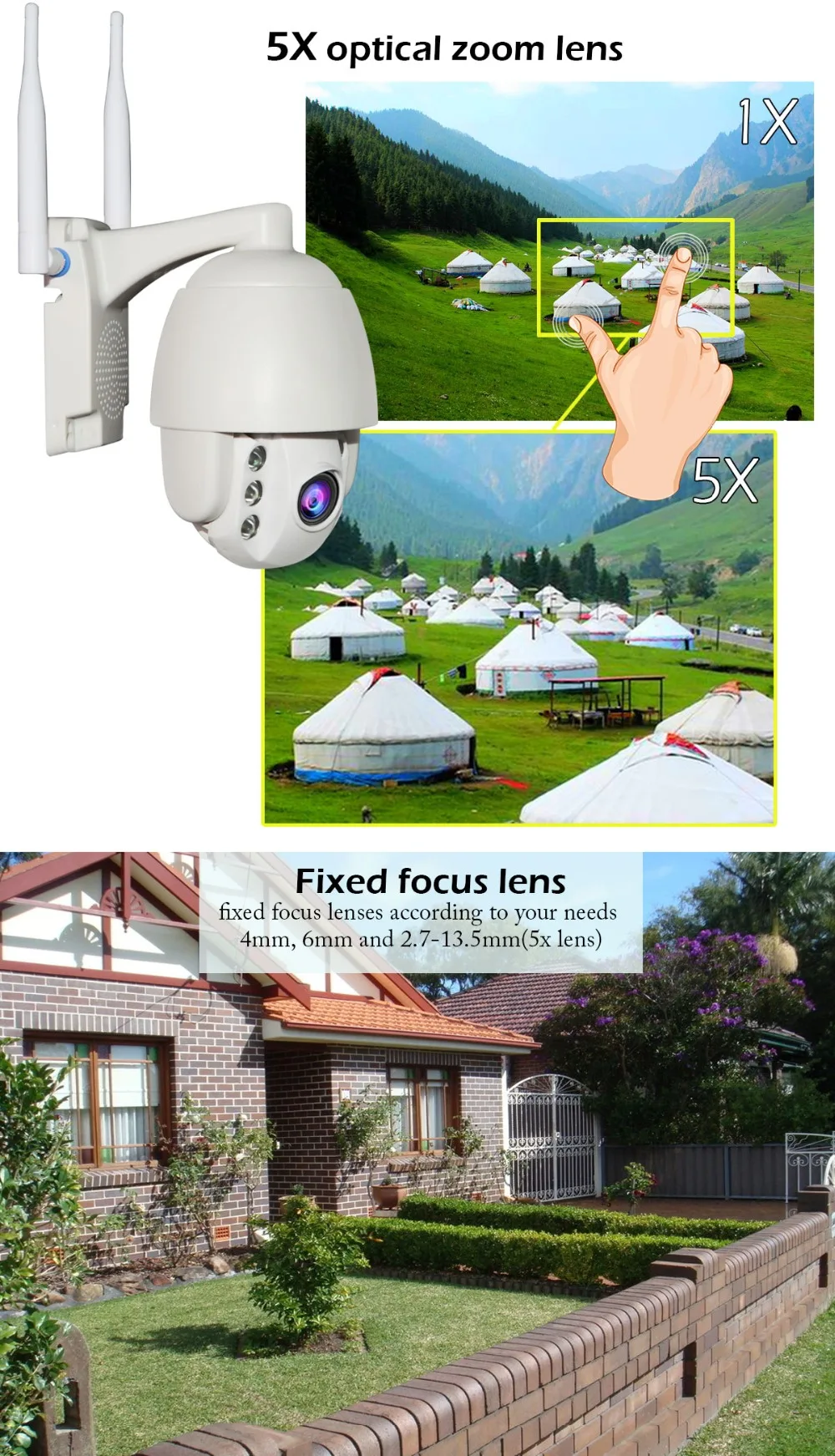 2MP 3g 4G беспроводная PTZ IP камера Wifi 1080P наружная Водонепроницаемая мини-камера P2P 5X оптический зум двухсторонняя аудио CCTV камера безопасности