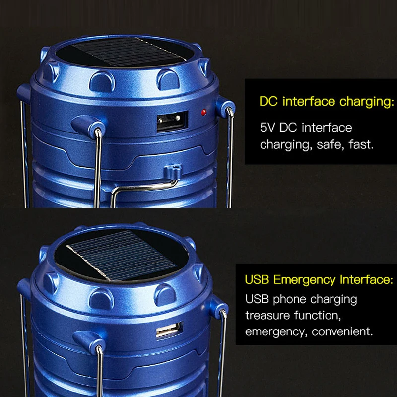 Светодиодный лампа солнечного света Фонарь USB & Солнечная перезаряжаемый