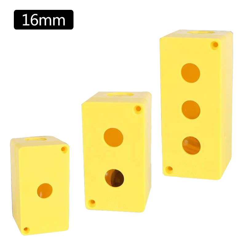 Бесплатная доставка 16 мм станция управления пластик 1 отверстие желтая кнопка swith