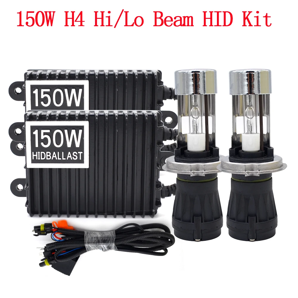 HID балласт H4 ксеноновая лампа высокой мощности 12 В 150 Вт 4300K 5000K 6000K 8000K Hi/Lo комплект