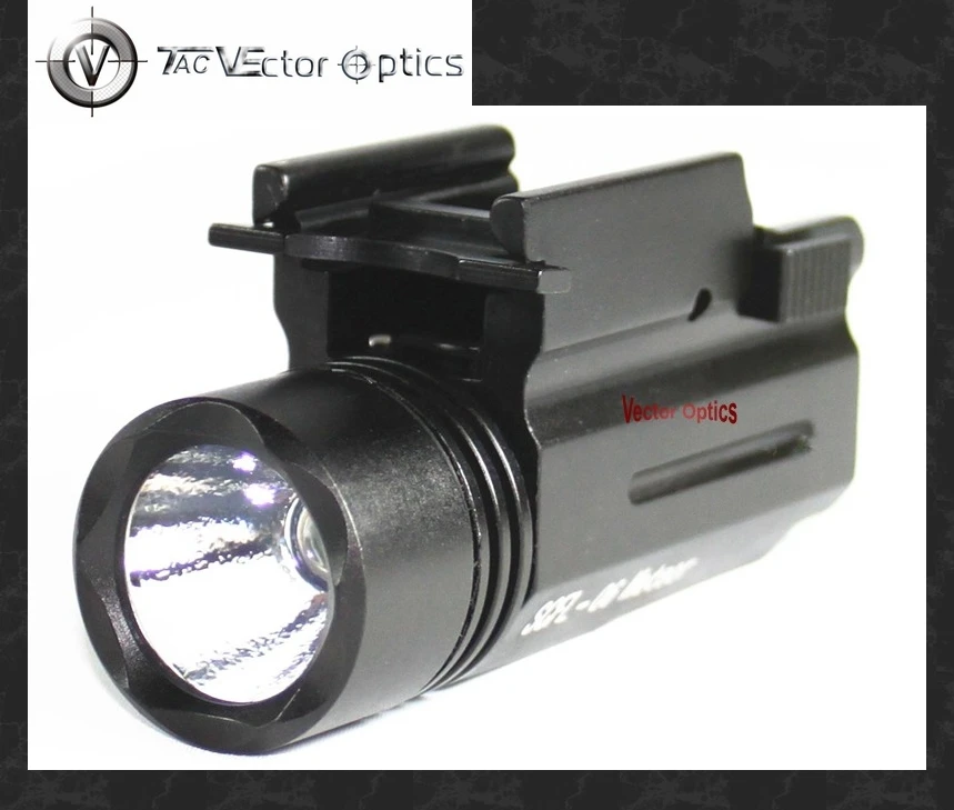 

Vector Optics Compact Tactical Illuminator LED Flashlight 200 Lumen Torch with 20mm Weaver Mount Weapon Light for GLOCK 17 19