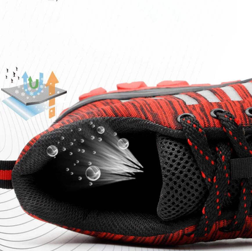 men woman shoes Work Outdoor Flying mesh Breathable lace-up Steel Toe Anti-smashing anti-piercing lsafety Boots CS-152 | Обувь