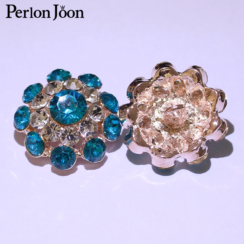 10 шт 25 мм разноцветные Круглые Цветочные Стразы пуговицы украшение