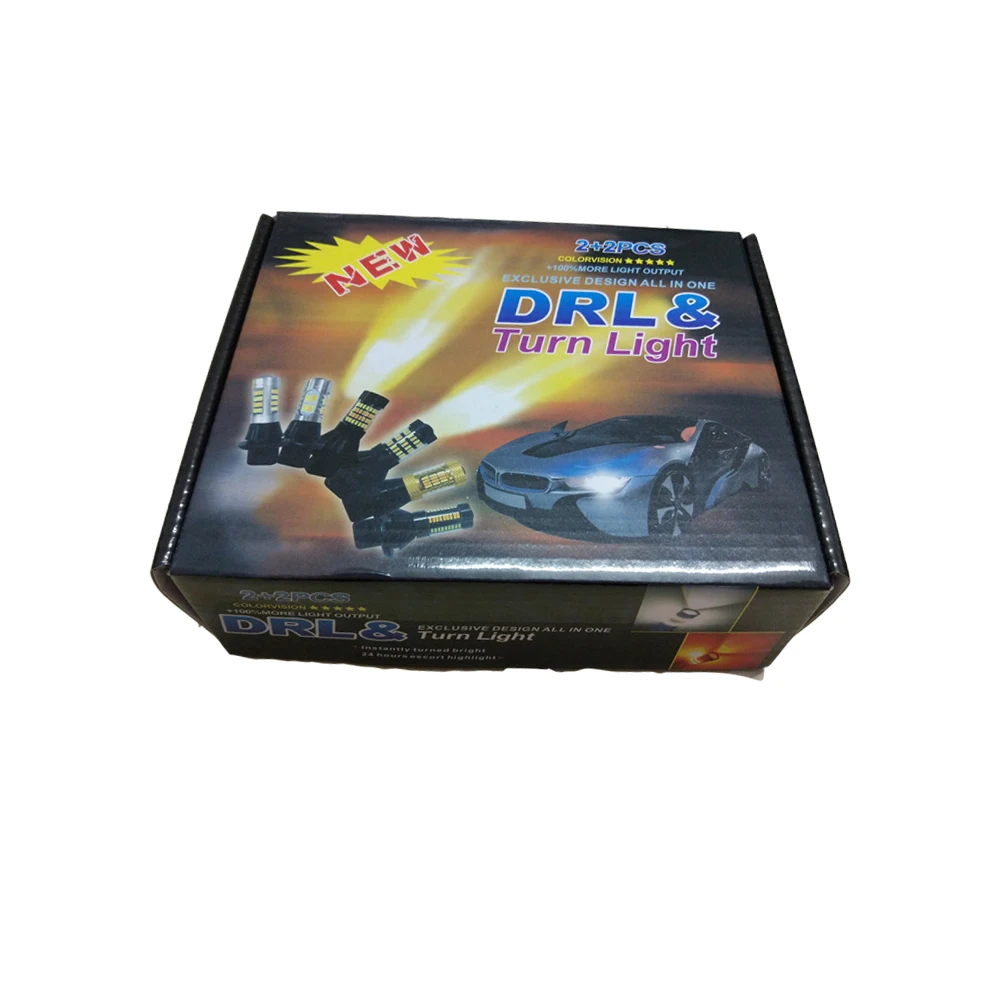 2 комплекта (4 шт.) 1156 P21W BA15S BAU15S 4014 60 SMD Canbus янтарные/белые светодиодный ные лампы