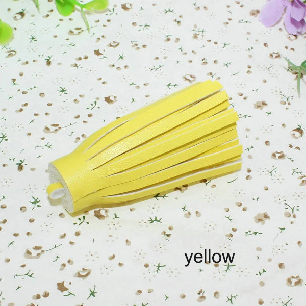 yellow 2 шт 60 мм Мини кисточки винтажные Кожаные Замшевые кисточки для телефона для рукоделия ювелирных изделий фурнитура подвески серьги аксессуары - Цвет: yellow