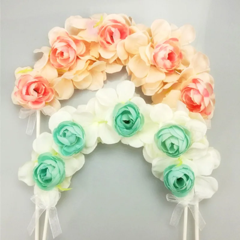 Birthday Wedding Artificial Flower Party Valentine's Day Cake Decorating Supplies Arch Topper For Anniversary |