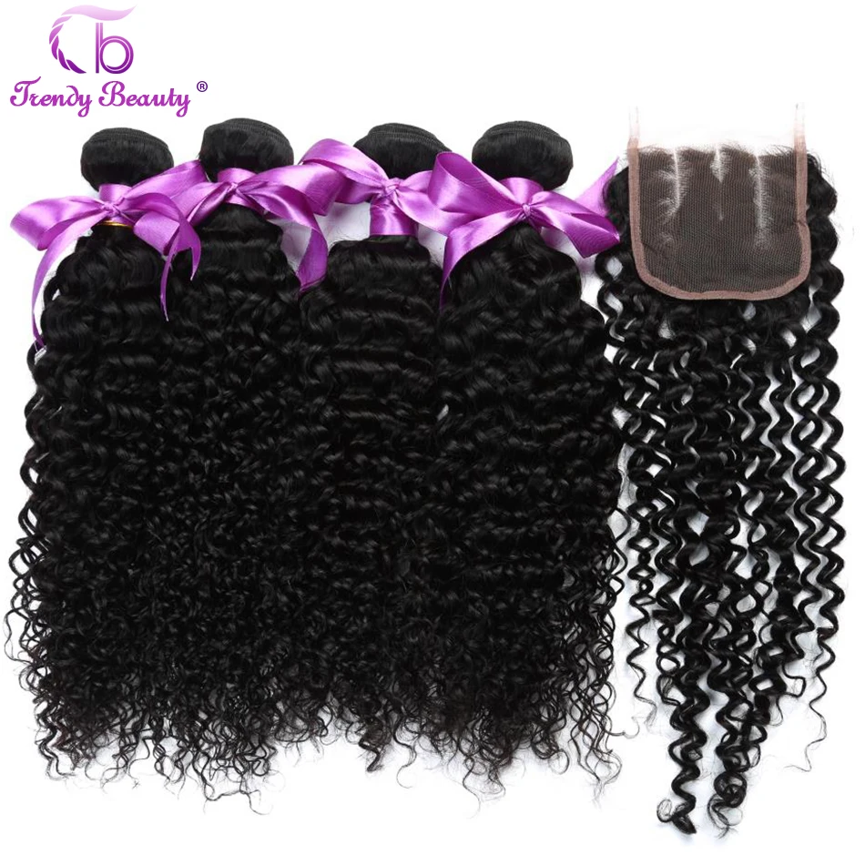 Индийские 4 шт. кудрявые вьющиеся 100% человеческие волосы переплетения пучки с