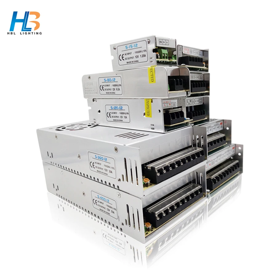 HBL светодиодный драйвер AC110V 220V блок питания 12 V 1.25A 2A 3A 5A 6.5A 10A 15A трансформатор