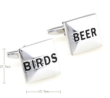 

iGame Factory Price Retail Men's Cufflinks Brass Material Beer Birds Design Cuff Links