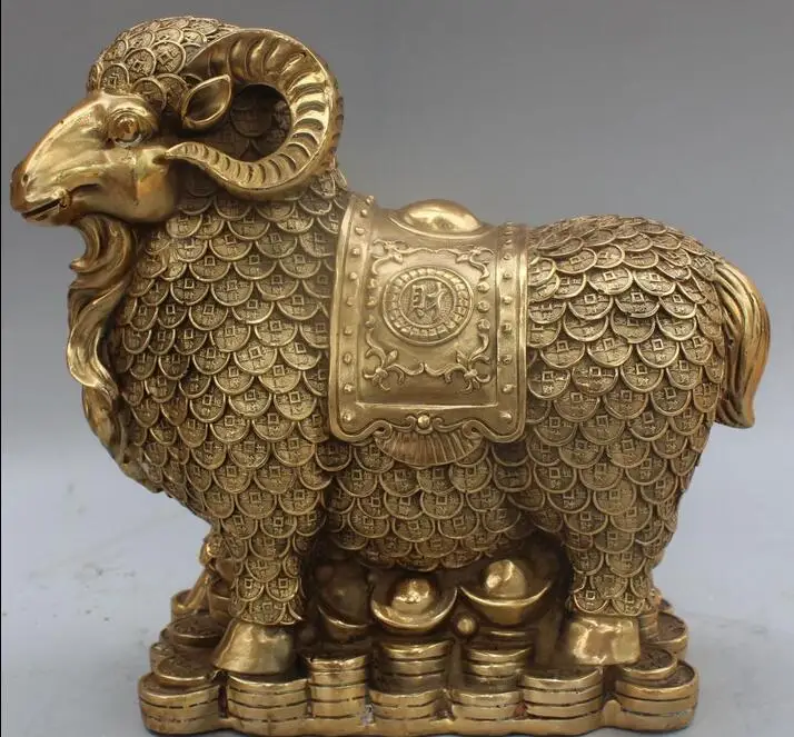 12 &quotотмечены китайский бронзовый медь фэншуй животного богатство денежная