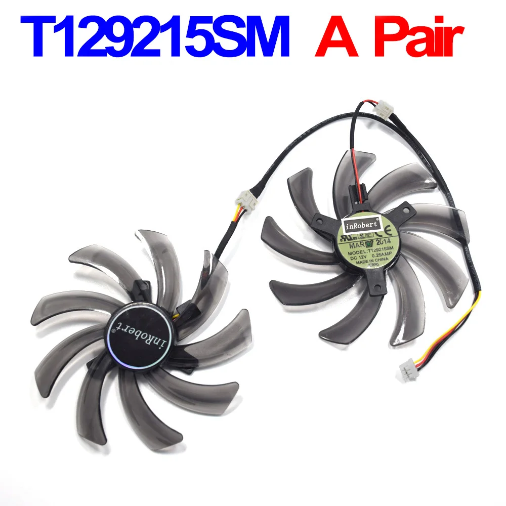 95 мм T129215SM кулер вентилятор Замена для Gigabyte HD 7850 Radon R9 270 GTX 670 650 660Ti 550 видеокарта PLD10010S12H - Цвет лезвия: T129215SM A Pair