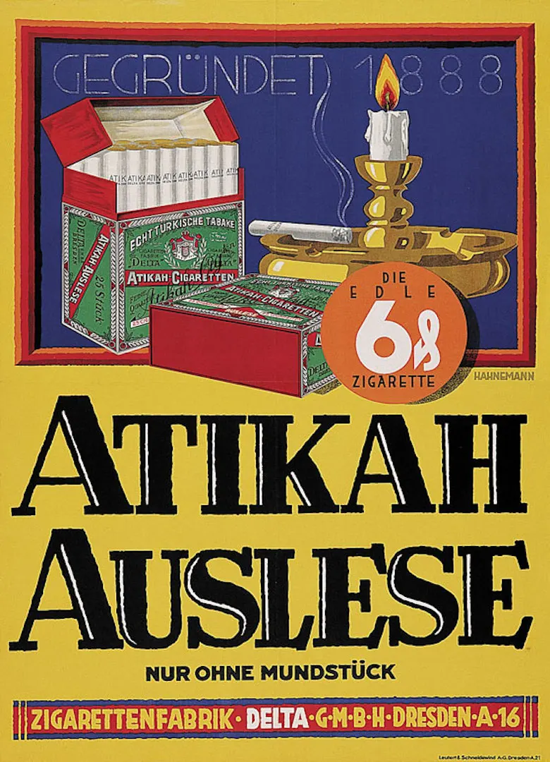 Винтаж 1900s сигарет рекламы плакат асиках ауслезе крафт Плакаты Классическая