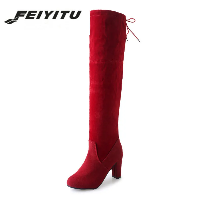 Женские сапоги feiyitu Новое поступление 2018 женские классические эластичная лента