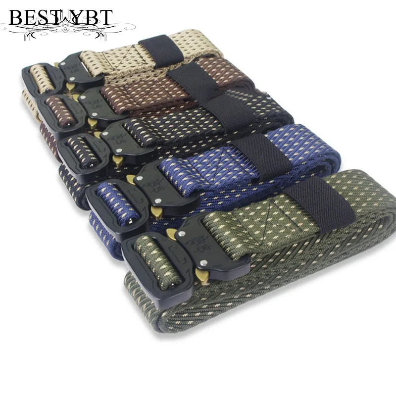

Best YBT Unisex Belt Canvas Alloy Insert buckle Women Belt Boutique thickening tactical outdoor High Quality Men Belt