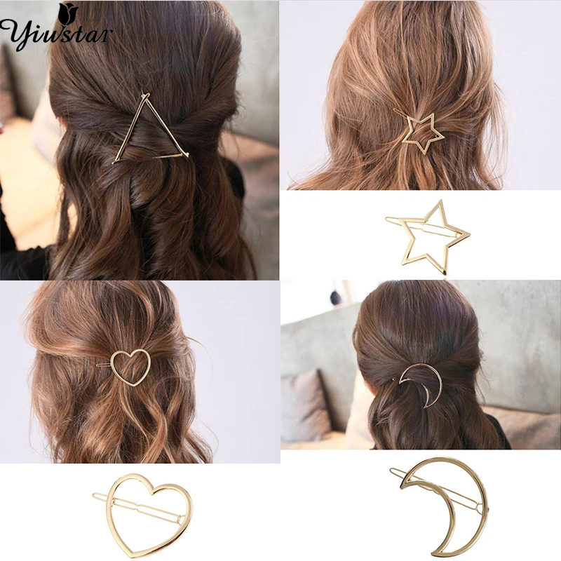 Yiustar элегантные двойные геометрические круглые заколки для волос женские