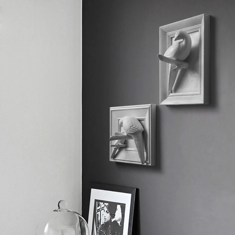 Креативная домашняя Фреска 3D Трехмерная маленькая птичка фоторамка настенная