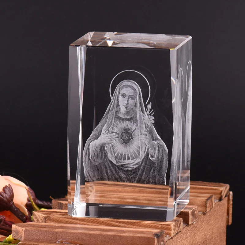 

Лазерные 3D украшения, христианские подарки, Дева Мария, Креативные аксессуары для украшения дома, миниатюрные фигурки ручной работы