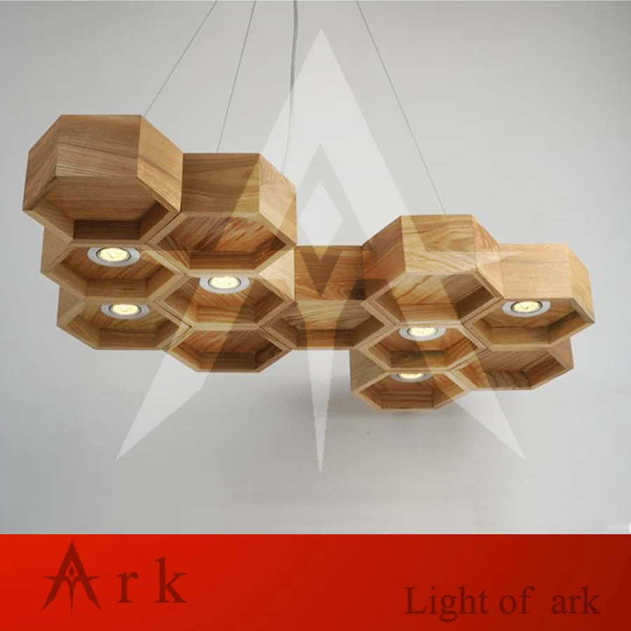 Светильник деревянный в виде сот ark современный креативный светодиодный
