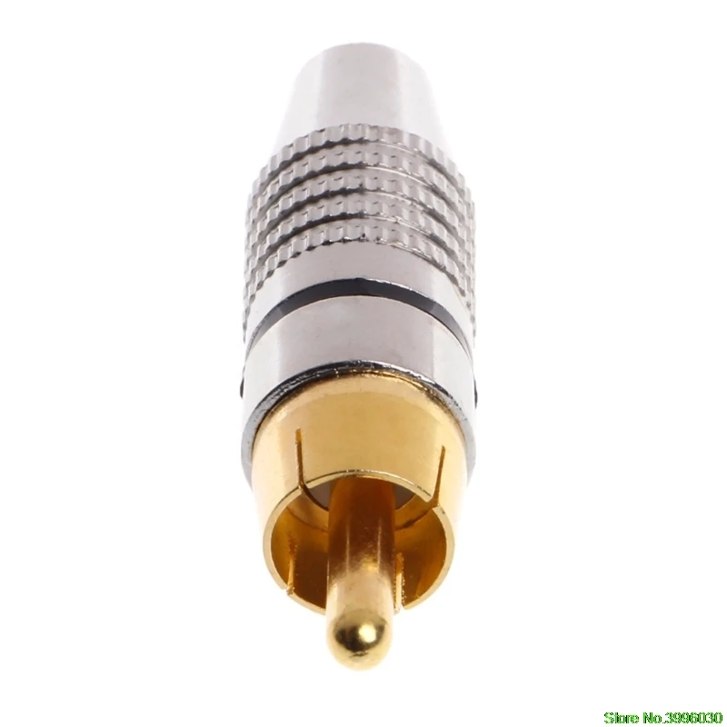 

10 Pcs RCA Plug Audio Video Locking Cable Connector Gold Plated