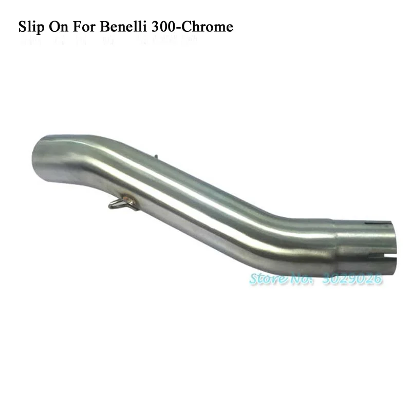 

Slip On For Benelli 300 Huanglong 300 Connector Middle Link Pipe Steel without Exhaust Muffler Escape Outlet 51mm Blue Chrome