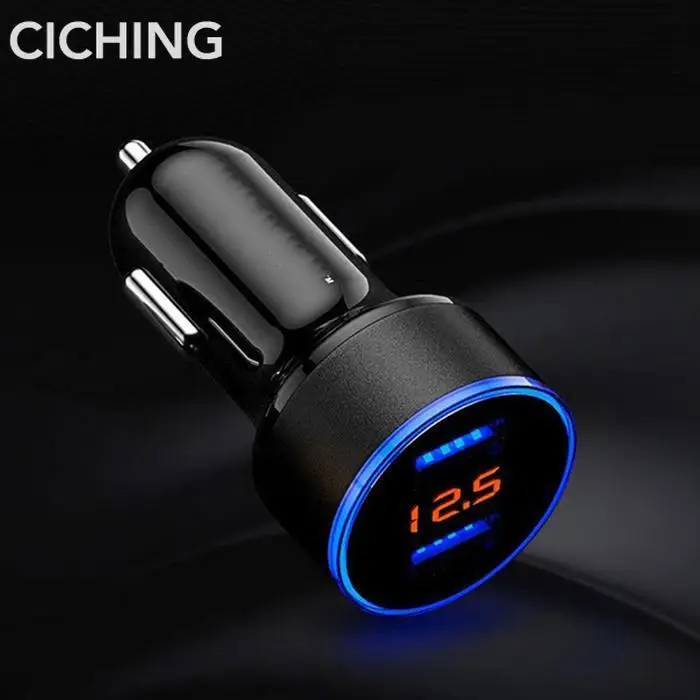 Автомобильный Стайлинг светодиодный дисплей двойной USB Автомобильное зарядное