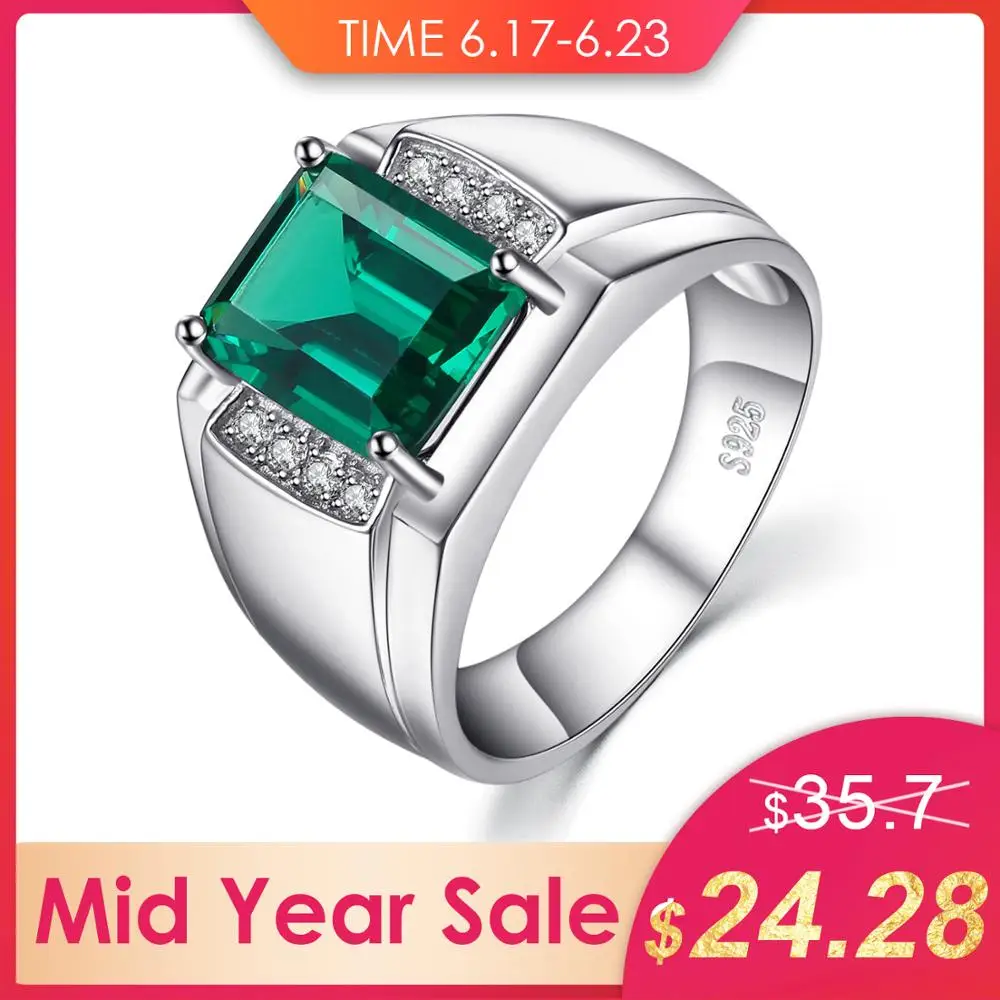 Jewelrypalace Для мужчин Роскошные 2.7ct создания Изумрудный Юбилей обручальное кольцо