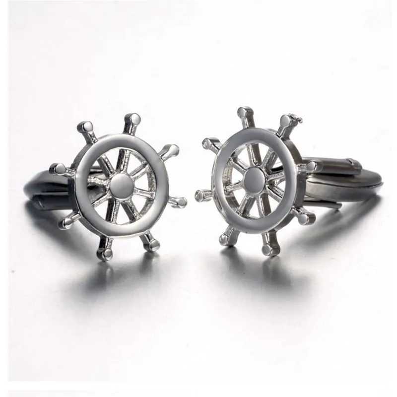 2020 Original Design Men's Novelty Ship Steering Wheel Cuff Link Wedding Links Nautical | Украшения и аксессуары