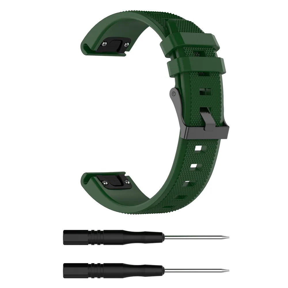 Army Green 22 мм сменный силиконовый текстурный ремешок для Garmin MARQ series/Fenix 5 Plus/Forerunner945, 935 универсальный браслет - Цвет: Army Green