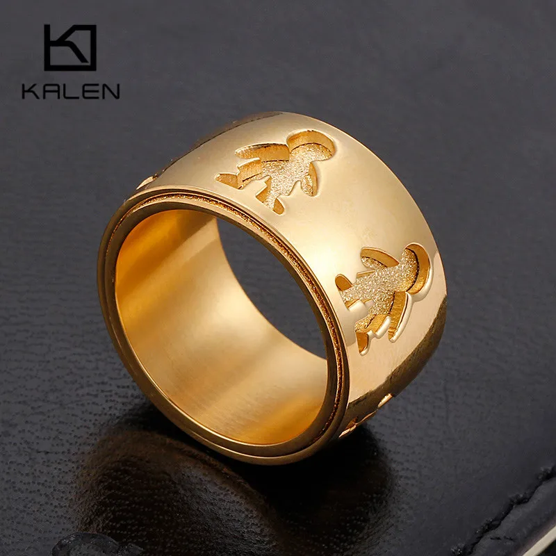 Модные золотые очаровательные кольца Kalen из нержавеющей стали для женщин и