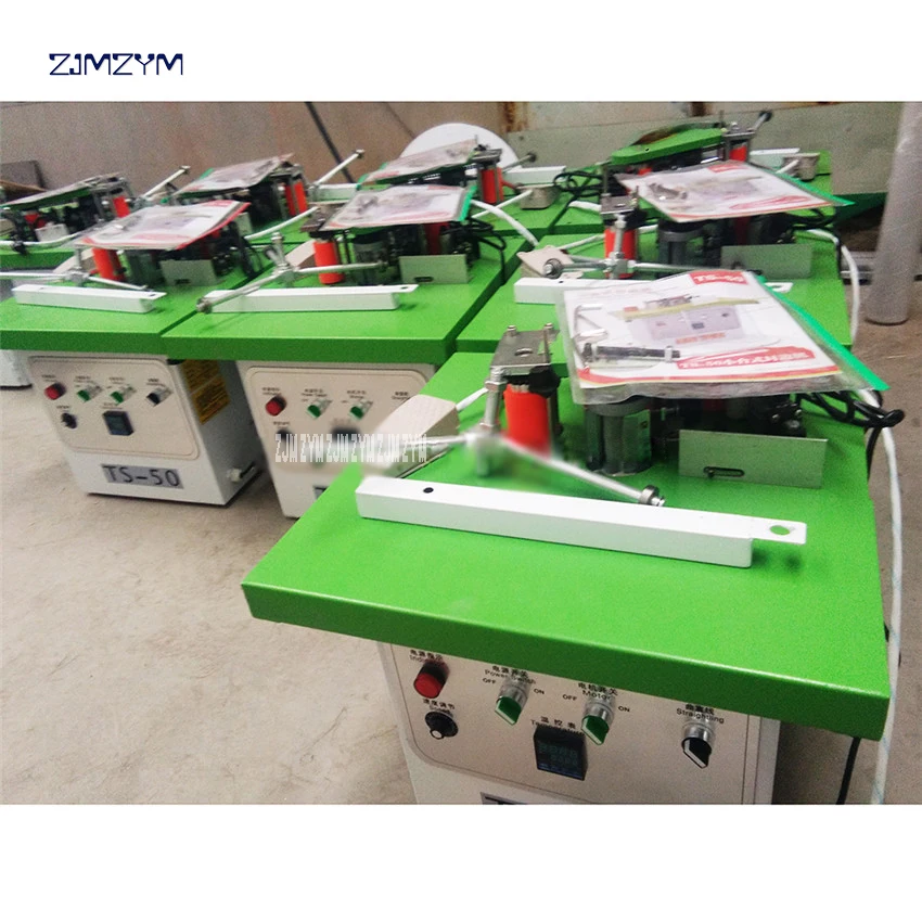 

TS-50 wood furniture pvc mdf veneer rubber adhesion glue portable edge banding machine,Edge thickness 10mm-50mm banding machine