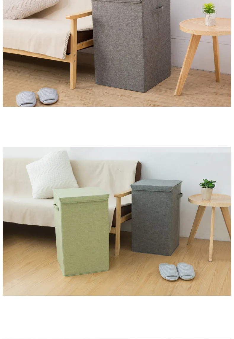 Большая корзина для хранения льняная коробка для хранения Органайзер сумка для домашнего хранения Складная моющаяся откидная крышка многофункциональное ведро для одежды