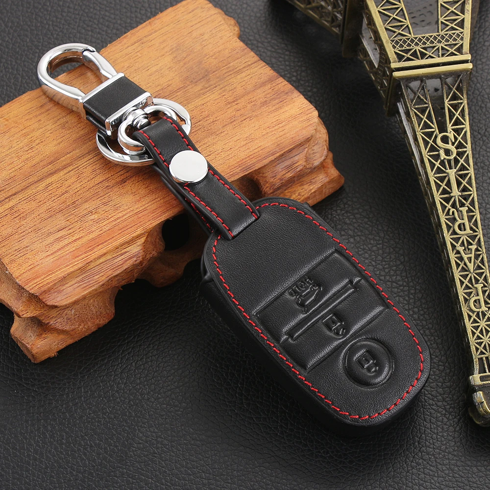 3 кнопки Кожаный Автомобильный Брелок дистанционного управления с ключом