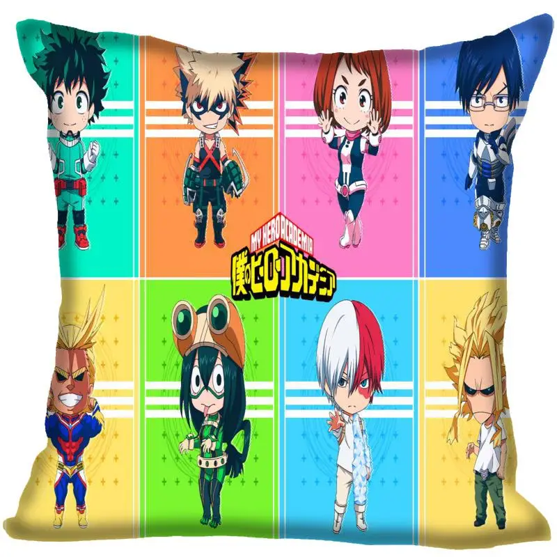 Наволочка My Hero Academy для спальни, для дома или офиса, декоративные наволочки, квадратная Подушка на молнии, мягкие Сатиновые наволочки, не выцветают - Цвет: 3