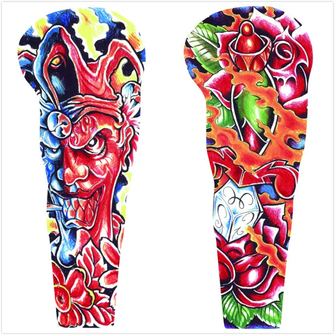 

Wholesale Halloween Full Arm disposable tattoo XF 18*45CM waterproof temporary tattoo Body Art tatuajes 300pks/lot free shipping