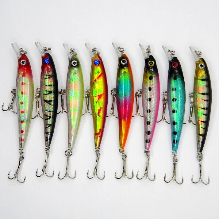8pcs/lot лазерной минноу рыболовную приманку 8.5cm-7.2g pesca рыбы воблер рыболовные снасти